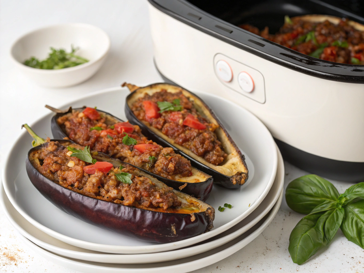 aubergines farcies a la viande hachee au cookeo