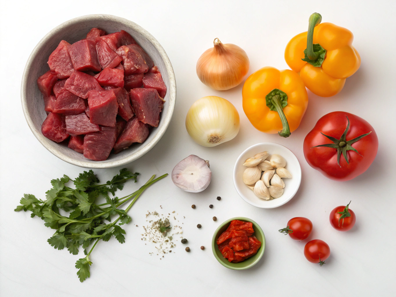 axoa de veau cookeo - liste des ingrédients
