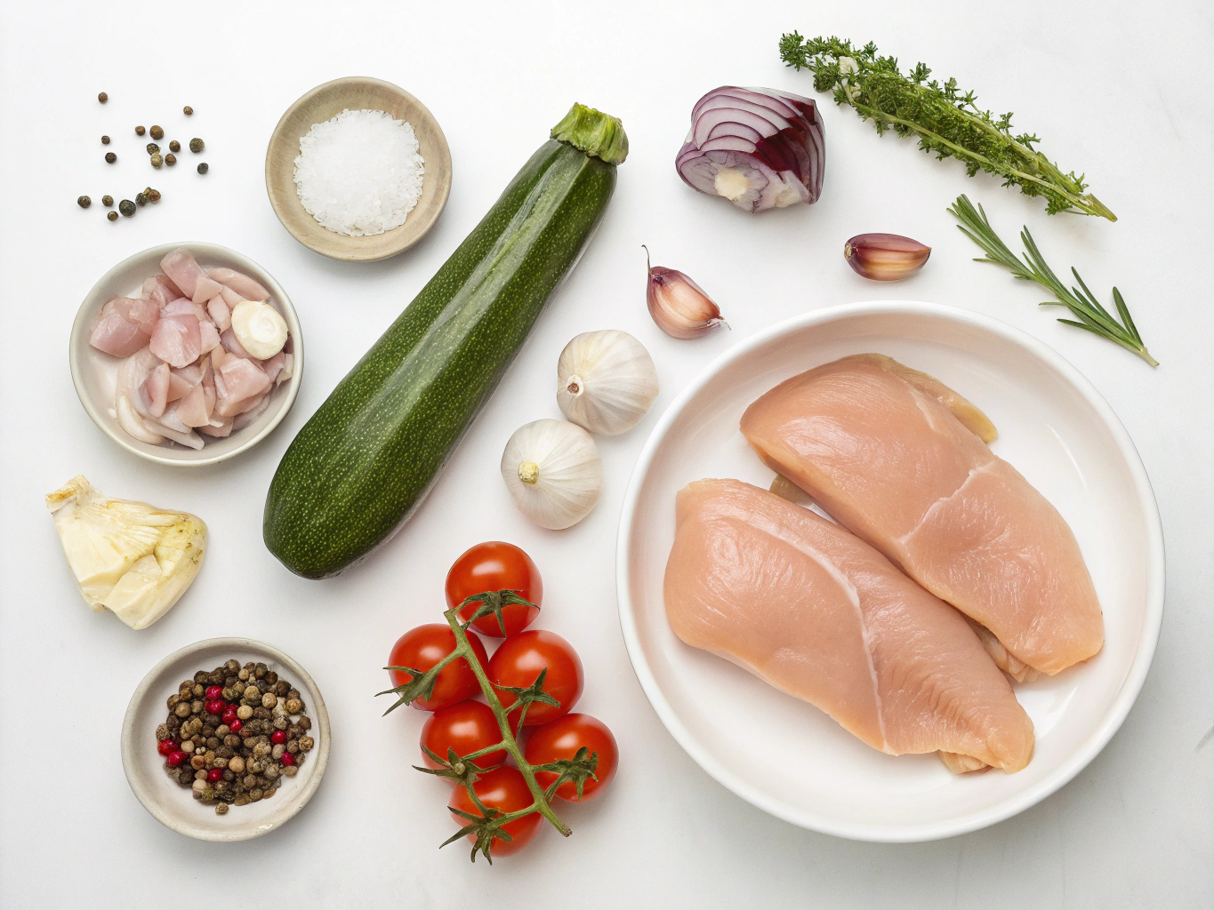 blancs de poulet aux courgettes au cookeo - liste des ingrédients