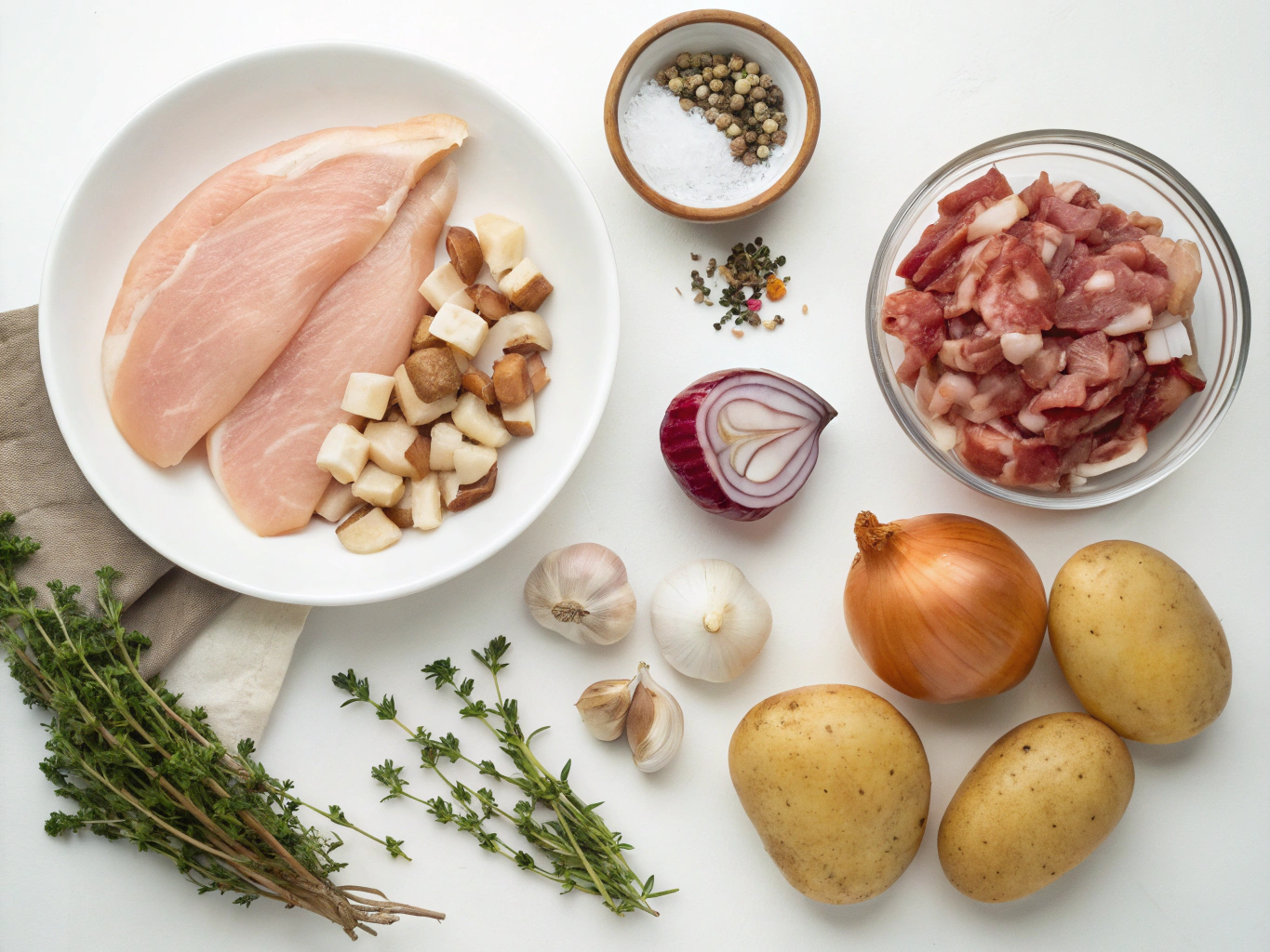 blancs de poulet aux lardons et champignons au cookeo - liste des ingrédients