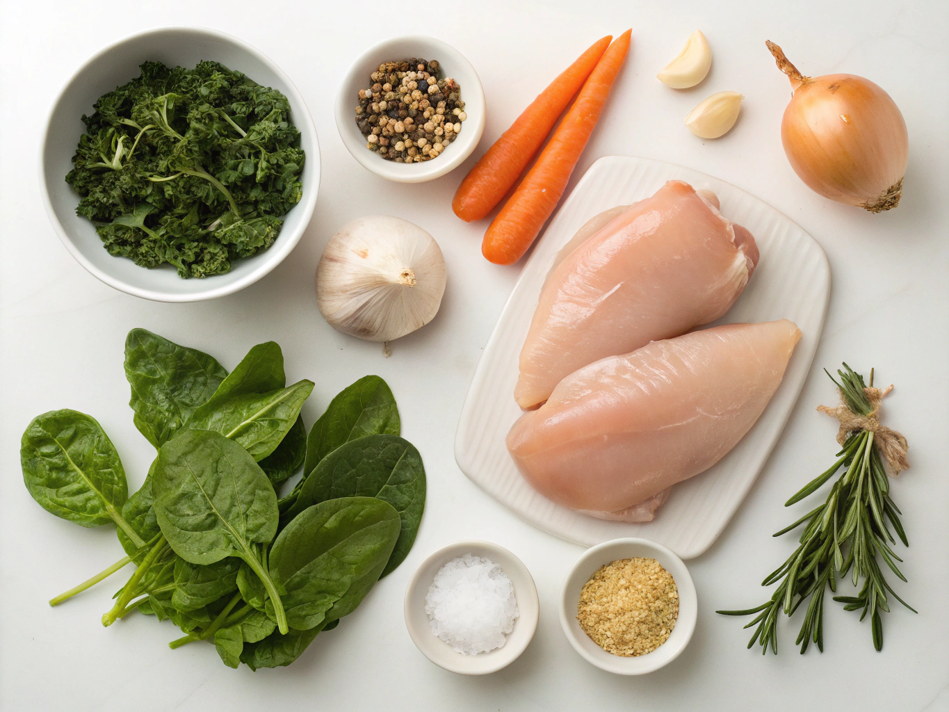 blancs de poulet farcis aux epinards au cookeo - liste des ingrédients