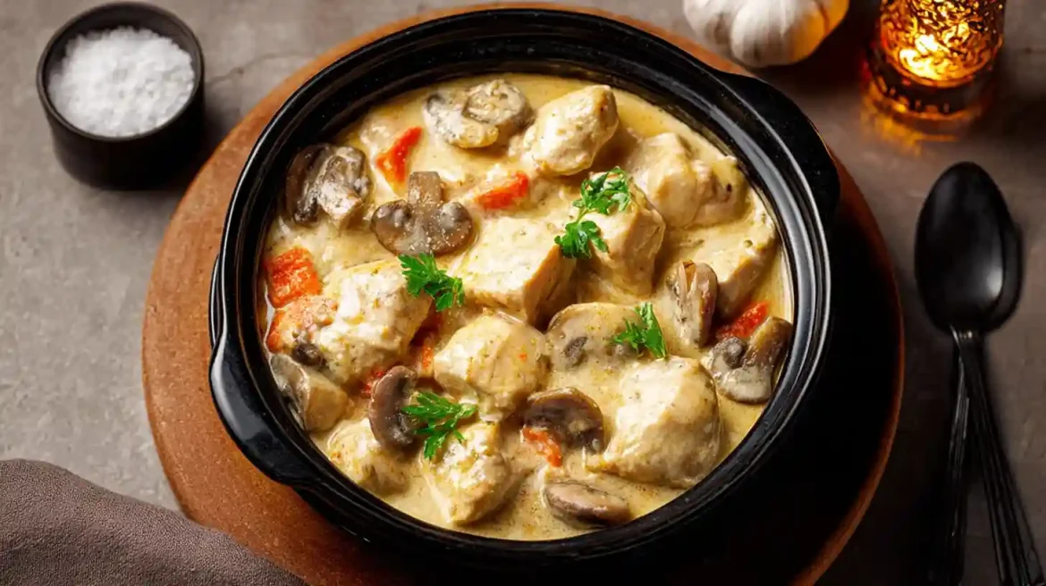 Blanquette de poulet crémeuse au Cookeo dans un joli bol