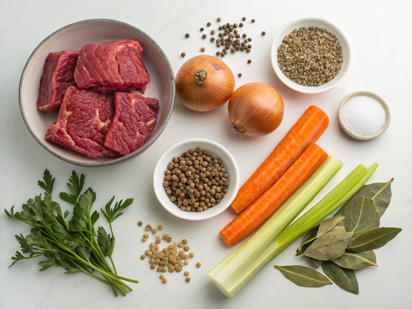 boeuf aux lentilles au cookeo - liste des ingrédients