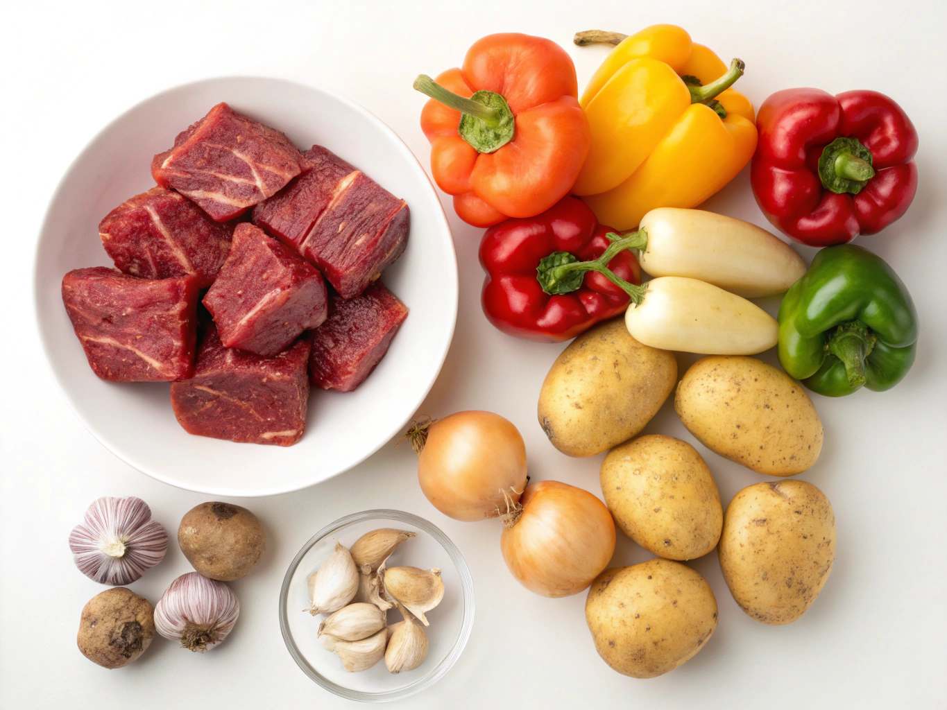 boeuf aux poivrons et pommes de terre au cookeo - liste des ingrédients
