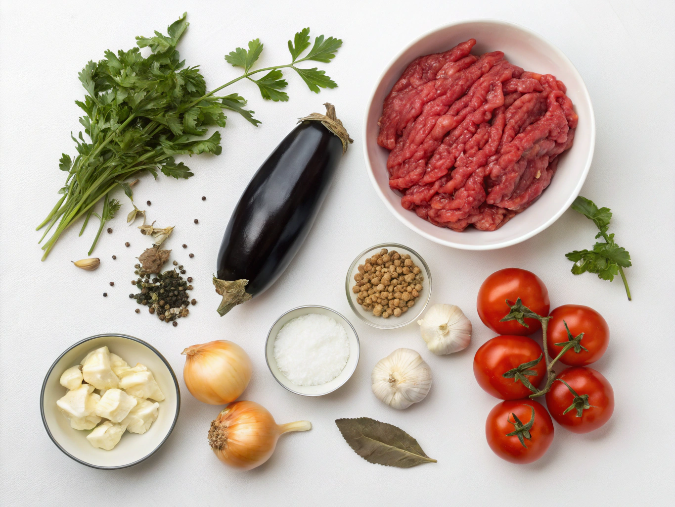 boeuf hache aux aubergines au cookeo - liste des ingrédients