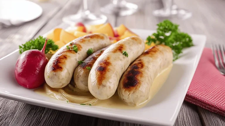Boudin blanc au Cookeo dans une assiette blanche