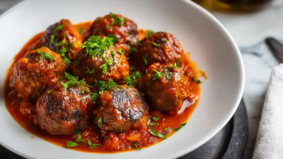Boulettes de viande au Cookeo dans une assiette blanche