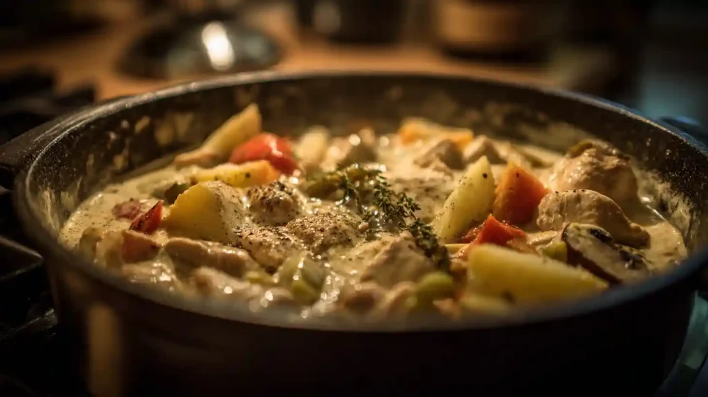 Cuisson de la blanquette de poulet au Cookeo