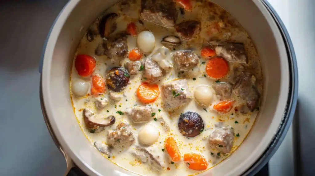 Préparation de la blanquette de veau dans le Cookeo