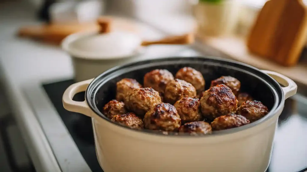 Cuisson des boulettes de viande dans le Cookeo