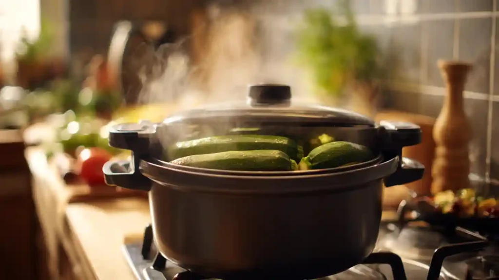 Cuisson des courgettes farcies dans le Cookeo