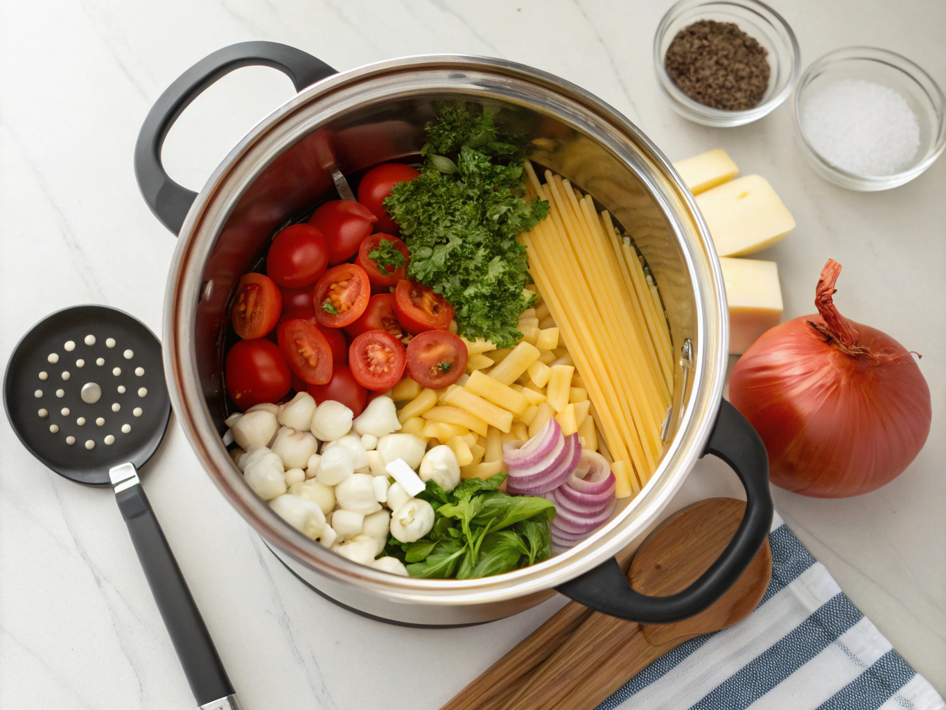 one pot pasta au cookeo - liste des ingrédients
