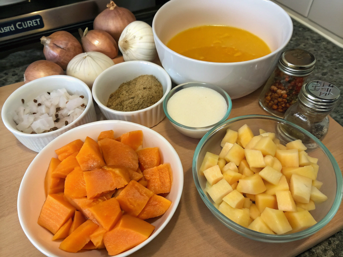 soupe de potimarron au cookeo - liste des ingrédients