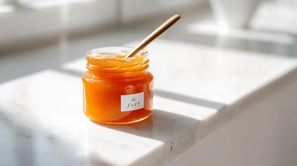 Confiture d’abricots maison prête à être dégustée