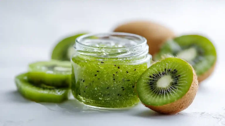 Confiture de kiwis Cookeo dans un pot blanc