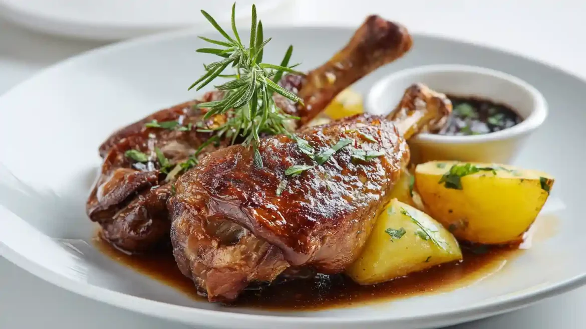 Cuisses de canard Cookeo servies avec pommes de terre