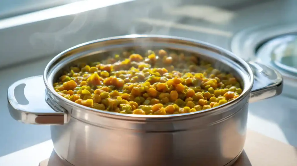 Pois cassés au Cookeo en cours de cuisson