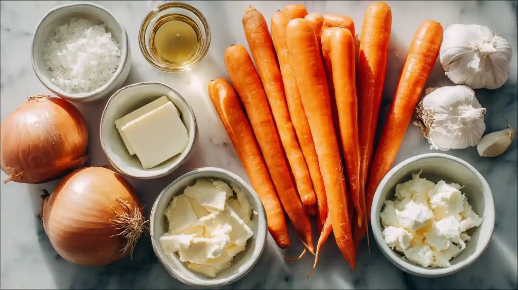 Ingrédients pour les carottes à la crème Cookeo