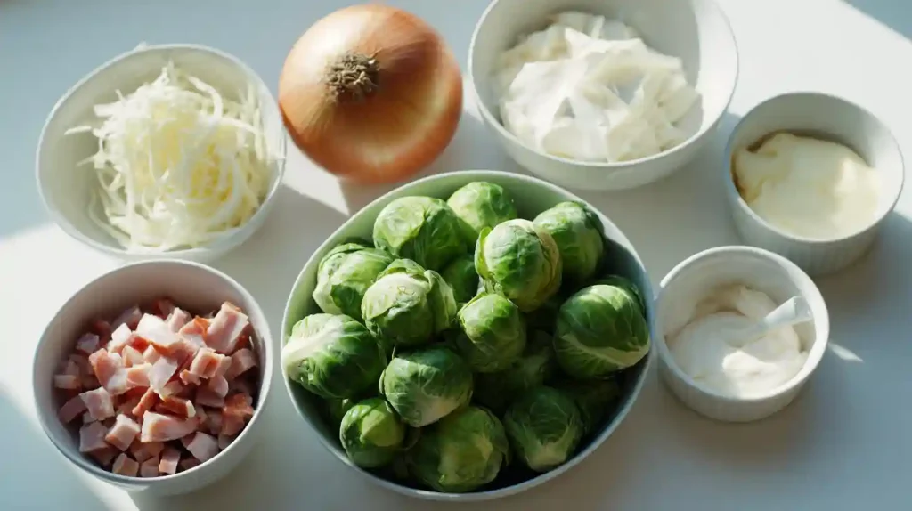 Ingrédients pour la recette de choux de Bruxelles Cookeo