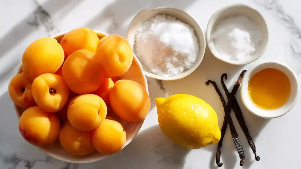Ingrédients pour la confiture d’abricots Cookeo