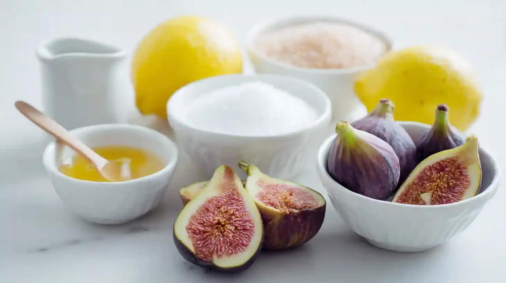 Ingrédients pour la confiture de figues Cookeo