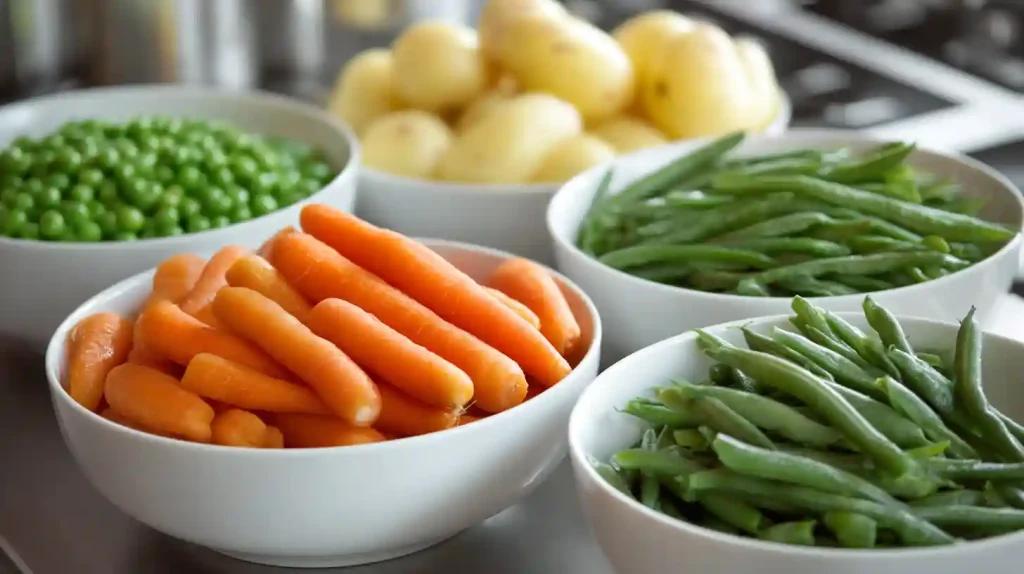Ingrédients frais pour la jardinière de légumes Cookeo