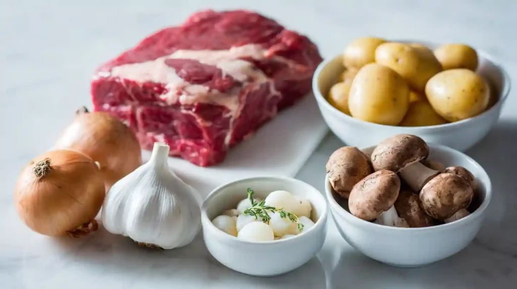 Ingrédients pour le rôti de bœuf Cookeo