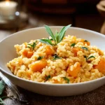 Risotto butternut crémeux servi chaud