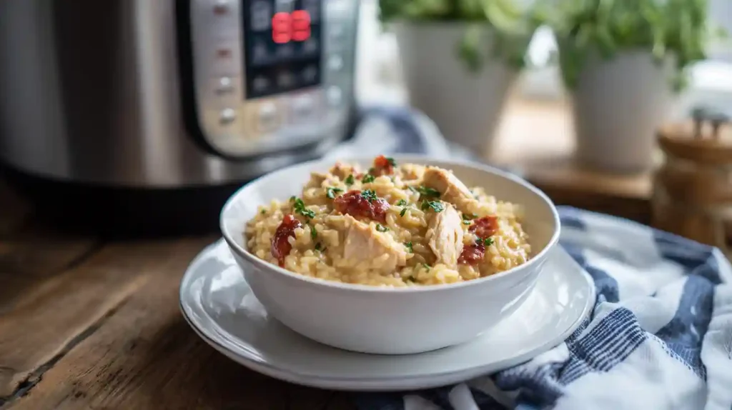 Cuisson du risotto poulet chorizo au Cookeo