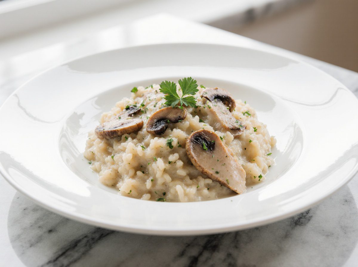 Risotto Poulet Champignons Au Cookeo - liste des ingrédients