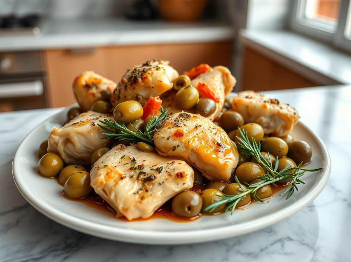 Poulet aux olives au Cookeo, savoureux et aromatique