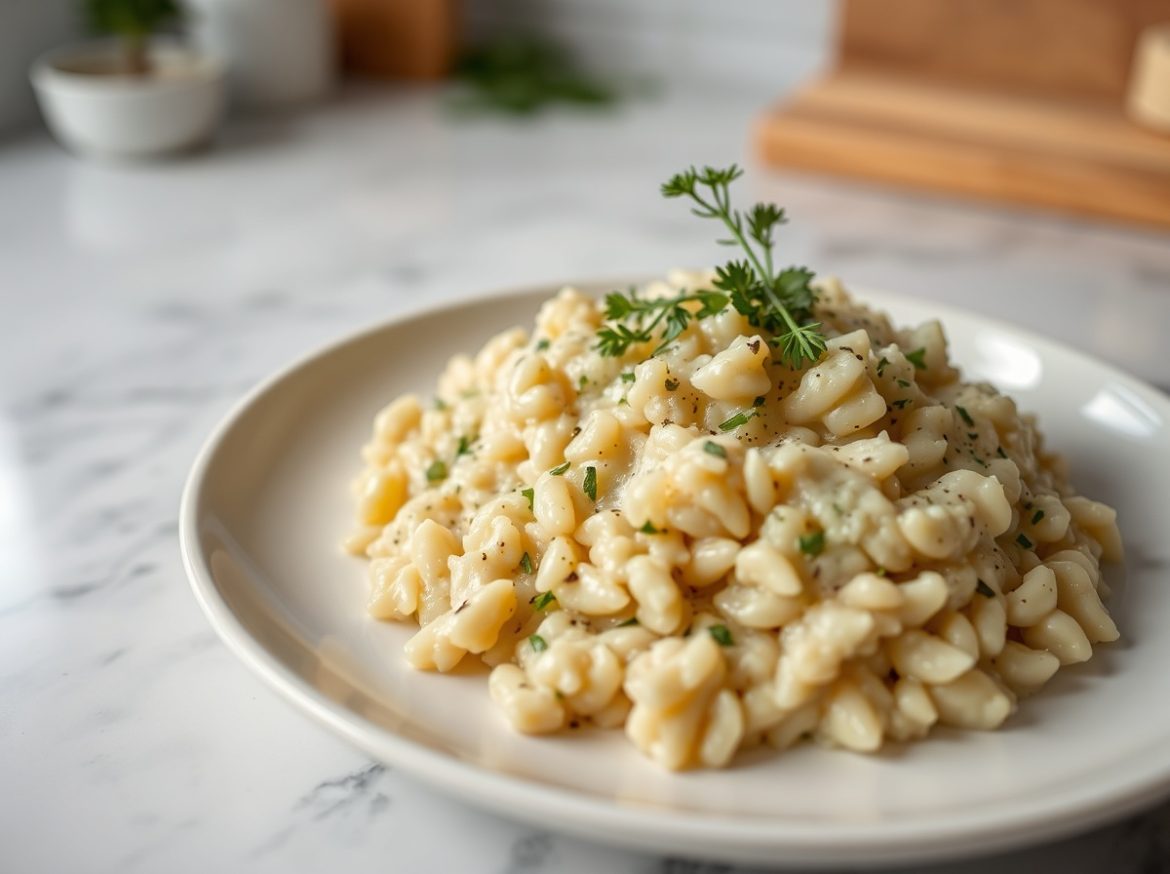 Savoureux risotto aux poireaux préparé en Cookeo, crémeux et réconfortant