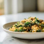 Crumble salé au chou kale et champignons en Cookeo, savoureux et nourrissant