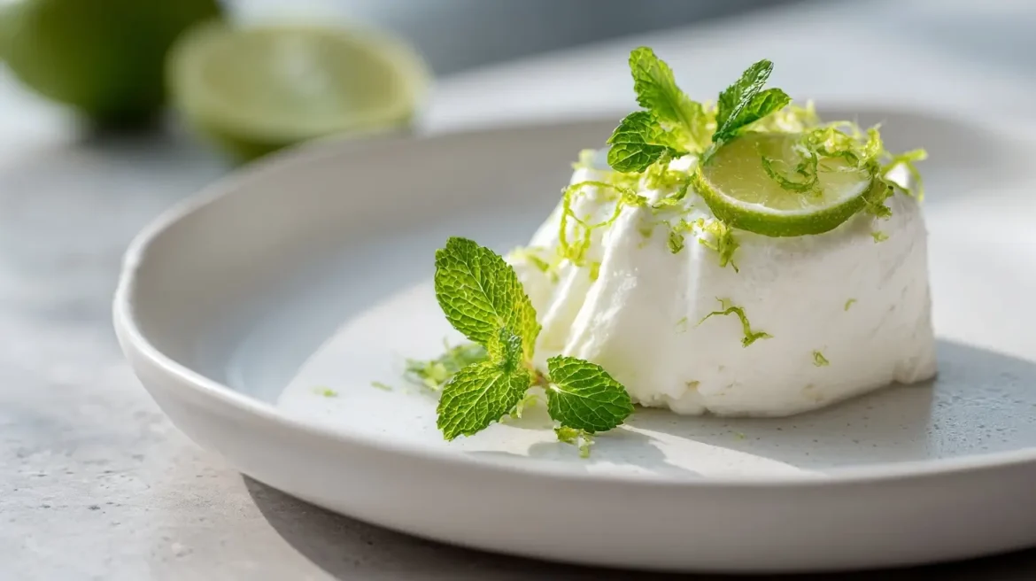 Mousse légère au fromage blanc et citron vert préparée au Cookeo, fraîche et onctueuse.