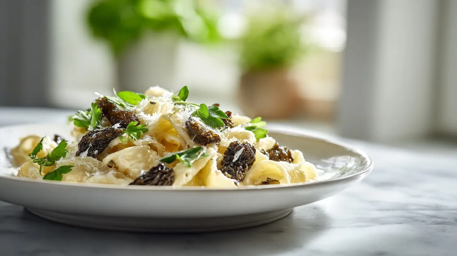 Pâtes aux morilles et crème légère au Cookeo - liste des ingrédients