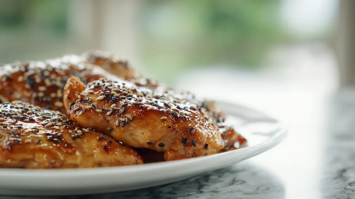 Poulet mariné au gingembre, miel et sésame, tendre et savoureux avec Cookeo.