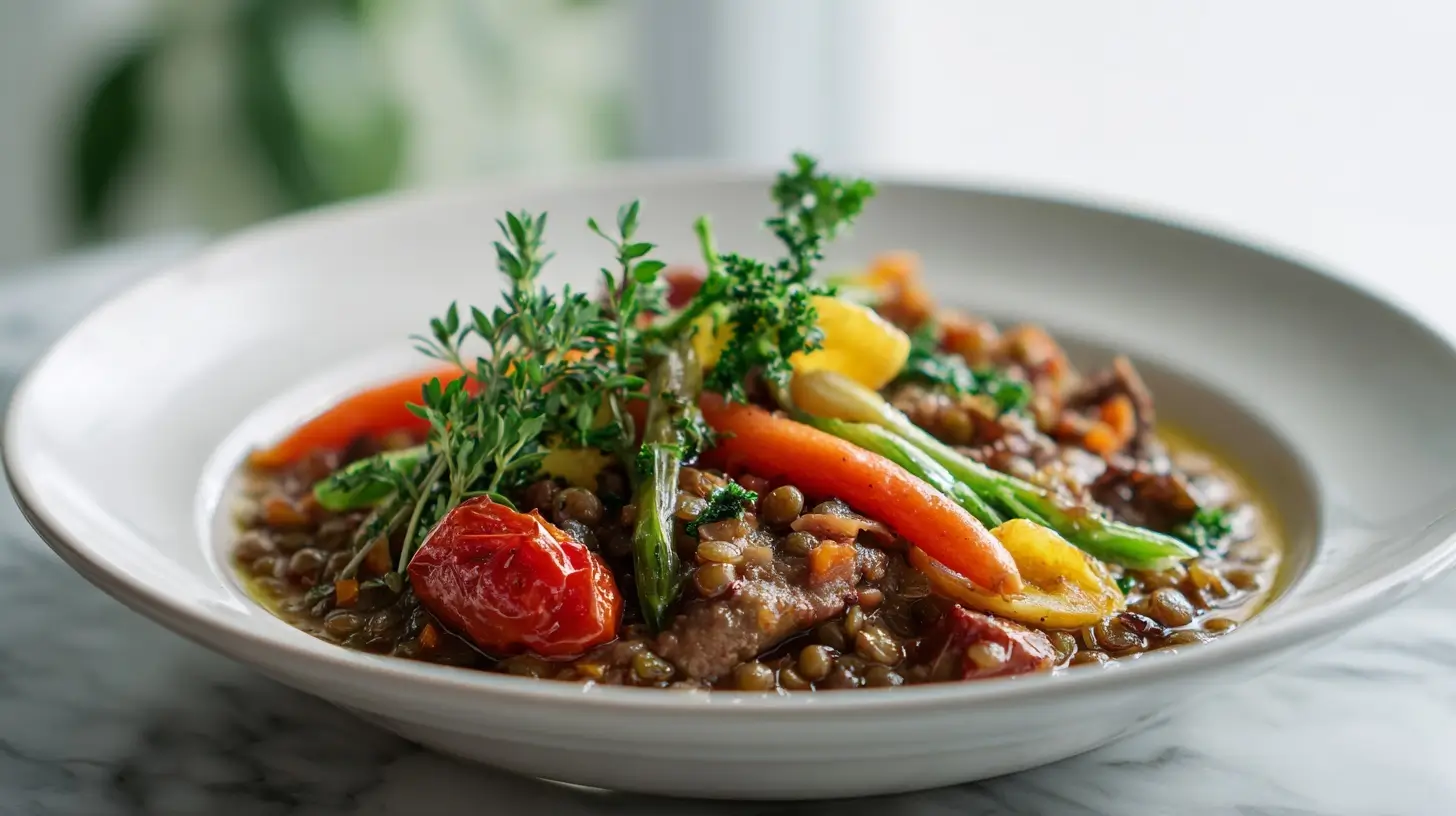 Ragoût de porc aux lentilles vertes au Cookeo - liste des ingrédients