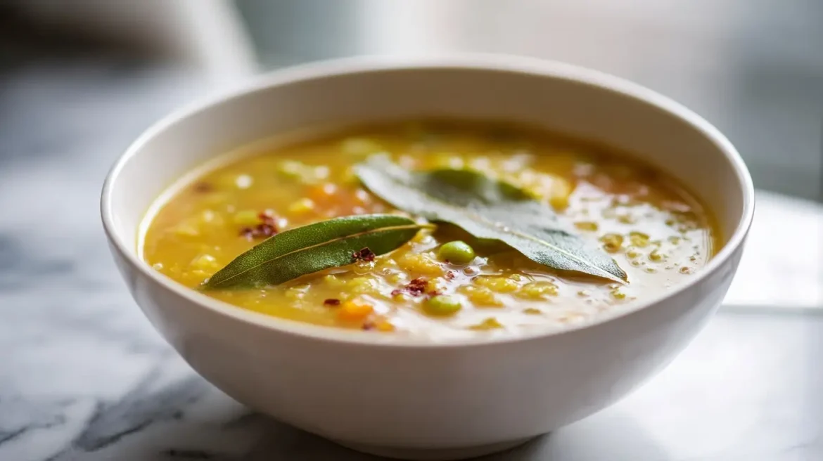 Soupe réconfortante aux pois cassés et laurier au Cookeo, parfaite pour les soirées fraîches.