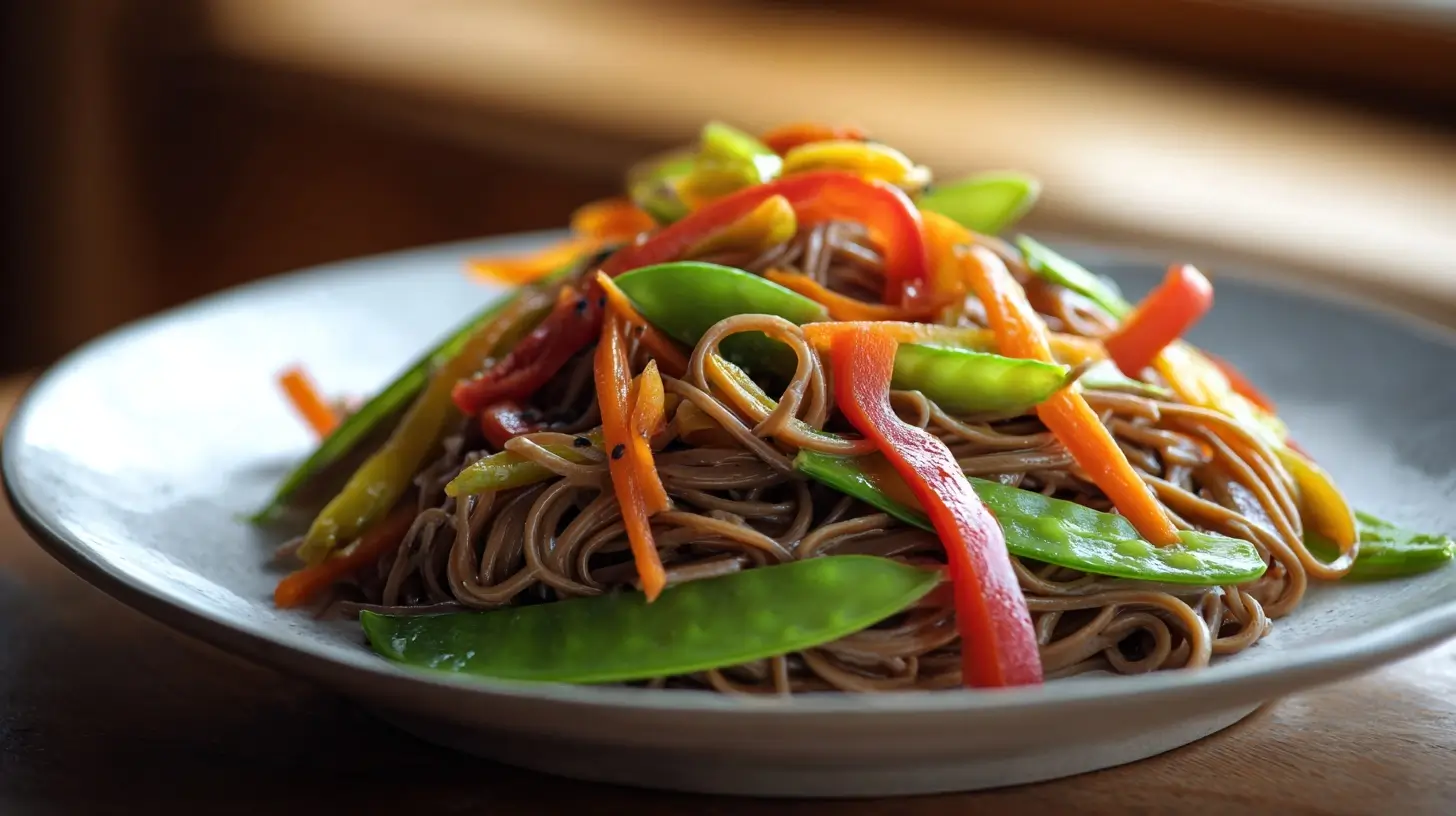 Wok de nouilles soba aux légumes croquants au Cookeo - liste des ingrédients