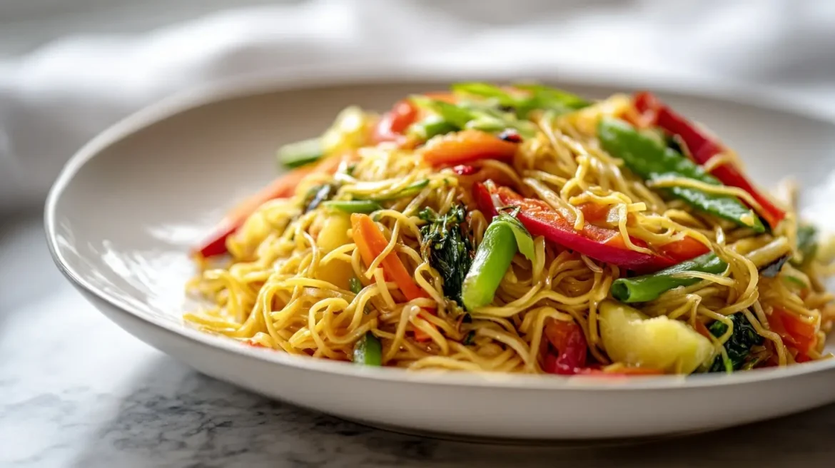 Délicieuses nouilles chinoises au Cookeo, prêtes en un rien de temps.