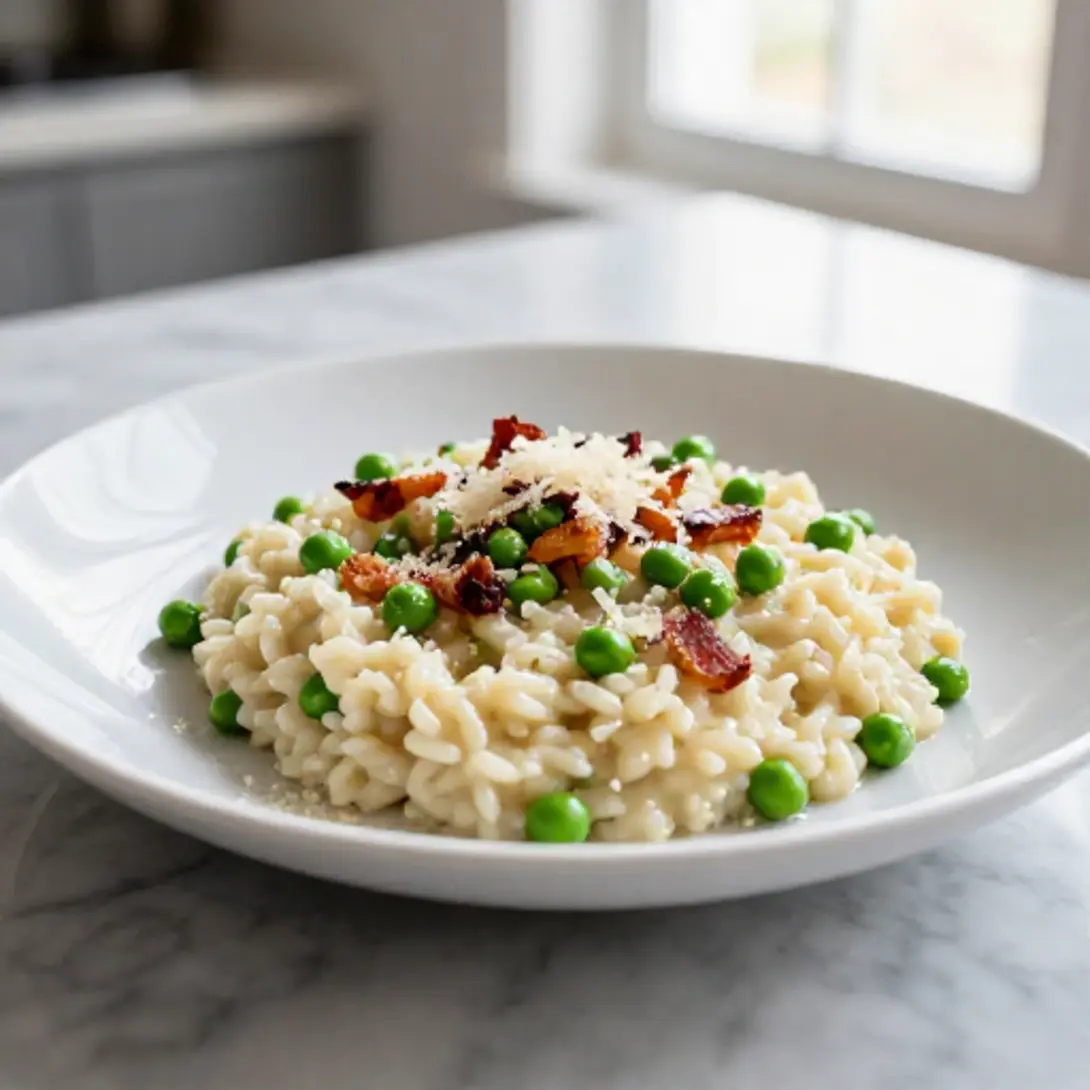 Risotto petit pois et lardons au Cookeo - liste des ingrédients