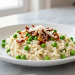 Risotto aux petits pois et lardons au Cookeo, crémeux et savoureux
