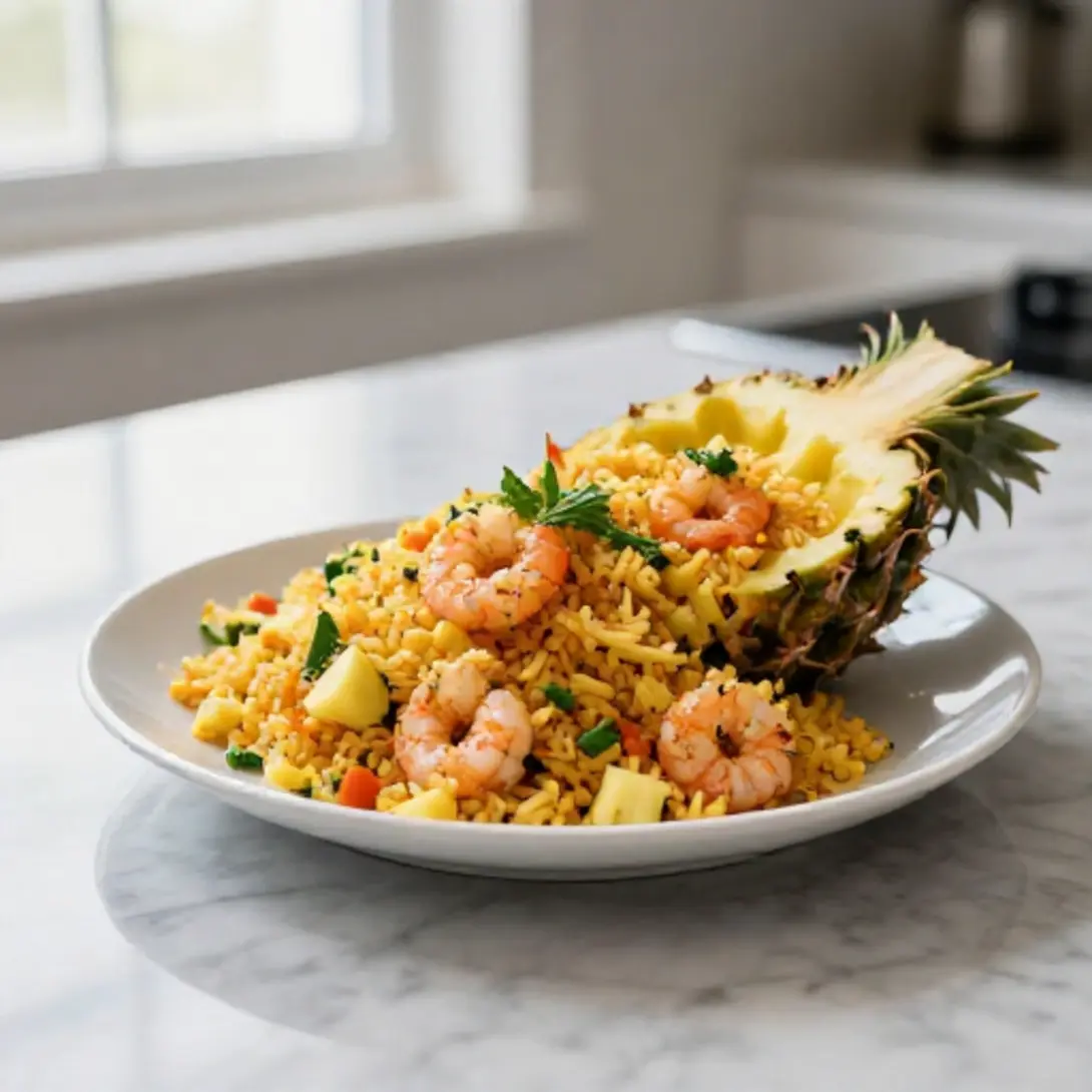 Riz sauté crevettes ananas au Cookeo - liste des ingrédients