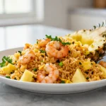 Riz sauté crevettes ananas au Cookeo, un plat sucré-salé délicieux.