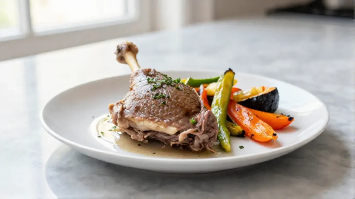 Canard confit au Cookeo, savoureux et fondant.