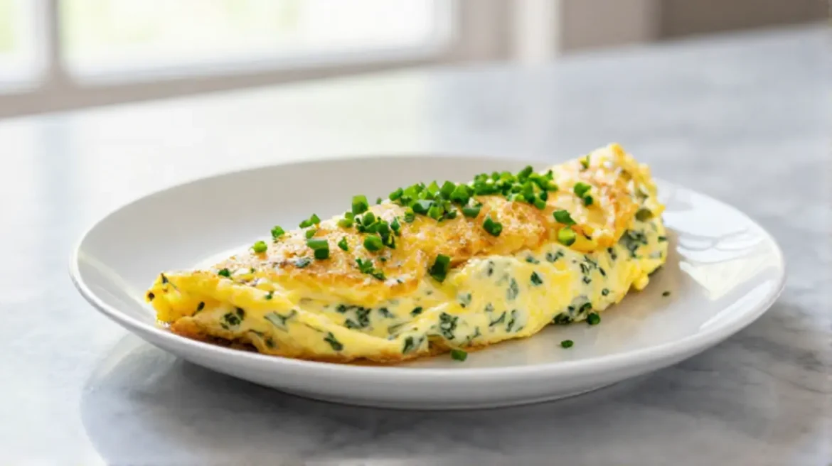 Omelette aux fines herbes au Cookeo, moelleuse et colorée.
