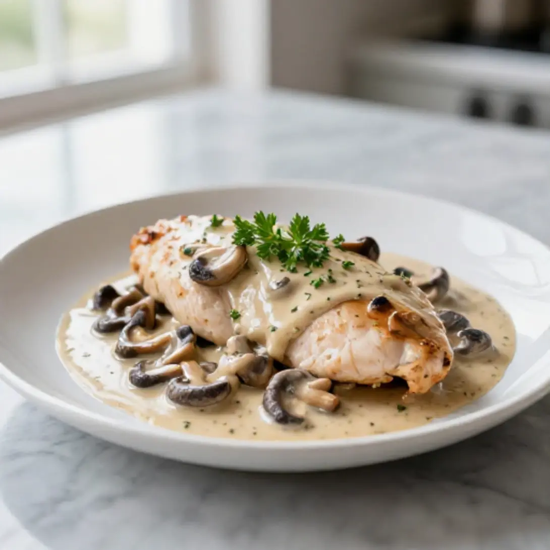 Poulet à la crème et aux champignons au Cookeo - liste des ingrédients