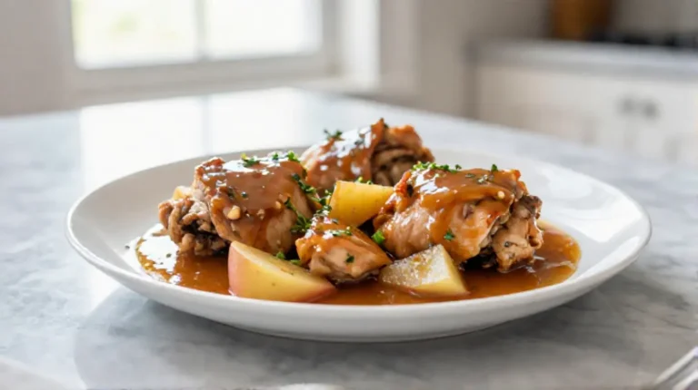 Délicieux poulet au cidre préparé en Cookeo, tendre et savoureux.