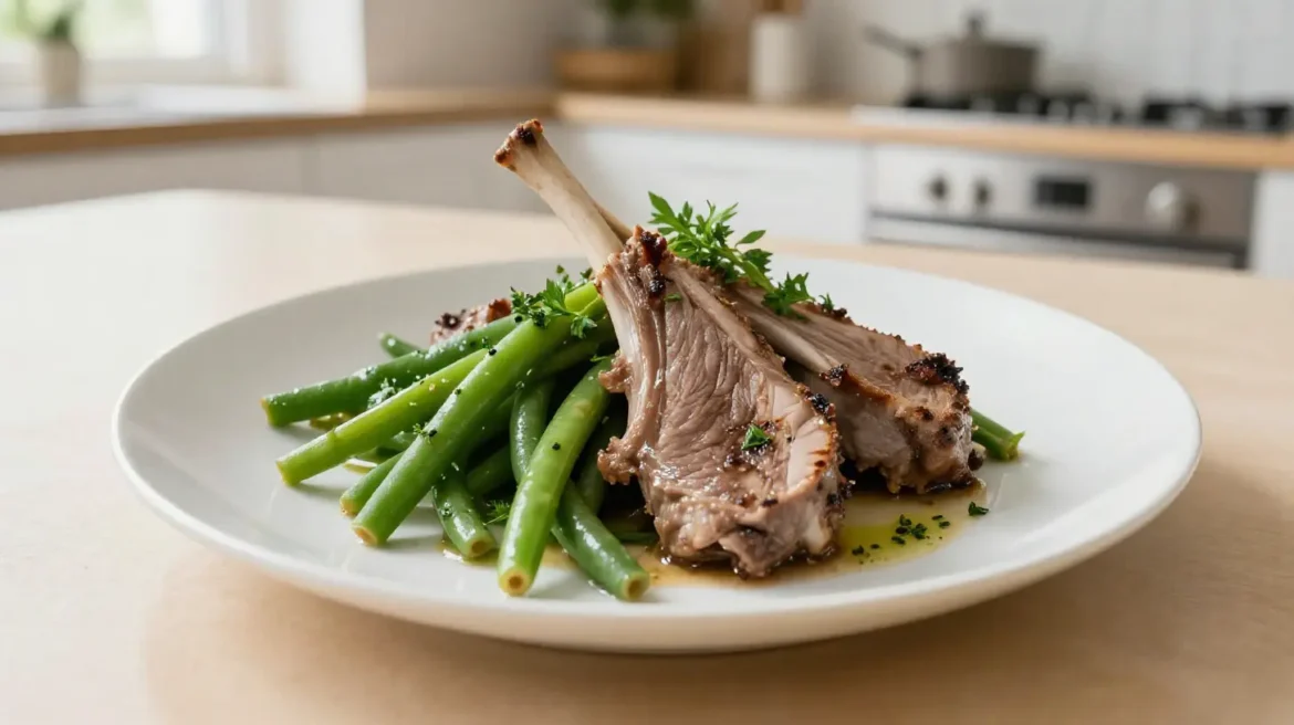 Délicieux agneau aux flageolets préparé avec le Cookeo, savoureux et réconfortant.