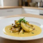 Délicieux colin à la sauce moutarde et aux échalotes, préparé rapidement au Cookeo.